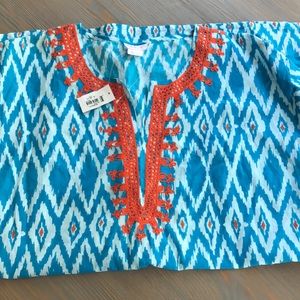 Embroidered Swim Suit Cover Up Tunic M